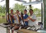 Dinner Table Full!!!
Redfish ON ZZZZZZZZZ!!! 
Just Another Great Summer has Come and Gone!!! ZZZZZZZZZZZZZZZZZZ!!! With so many New and Repeat Clients that made it all worth while and with fishing in Hopedale at its best!!! It made a Summer that was filled with many Long Lasting Memories!!! 
Now the Winter fishing is ON in The Marsh and Bayous!!! Still catching Speckled Trout and Redfish on Live Shrimp just minutes from the Dock!!! You really need to have some of this fun!!! All summer Busy working on the 7 New Boat Hoist and working on the Properties!!! The New Deluxe Overnight Accommodations are Available one with a 360 degree view of the Marsh and Bayous!!! Now can Accommodate up to 30 anglers!!! The Main Dock is Lighted for Night Fishing!!! 
May - September was filled with many Successful Days on the Bayou!!! 
P0100246.jpg