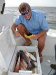Banana!!! on the Boat!!!
and they Still 

ZZZZZZZZZZZZ Limited Out on 20 Redfish!!! 3 were BullredfishBy 9:00am ZZZZZZZZZZZZZZZZZ!!! 

We started down Dudenhefer�s Bayou going to fish Black Bay, Breton Sound and the Marsh and Bayous in search of some Trophy Speckled Trout and Monster Bull Redfish!!! 

The Catch Mike and Chris May (Redfish on ZZZZZZZZZZZZZZ!!!) 
20Redfish (Limited Out!!!) (3 of them were Bull Redfish!!!)(Get the Grill Ready!!!) 
The Cajun Thunder Corks were working Over Time, Sometime they didn�t ever hit the water and ZZZZZZZZZZZZZZZZZZZZZZ!!! Fish On!!! 
Catching on windy Days even with muddy water ZZZZZZZZZZZZZZZZ!!! 
It was a pleasure fishing with Mike and Chris May!!! P0108922.JPG