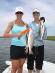Lady's day Out!!!
The Catch: with Cole Ben and Kristie 25 Speckled Trout (3lb to 4lbs class) 10 Redfish (Get the Grill Ready!!!) 2 Southern Flounders 2 Sail Cats Catching with Live Shrimp, Live Croakers, Dead Shrimp, and Lures included in our summer time Special!!! The live croakers are the best bait the Big Girls just can�t resist them!!! This is a late report!!! Busy all the Trips!!! While the Speckled Trout and Galf Top Catfish are right after them!!! What a Feeding Freenzie!!! It was pleasure fishing with Cole Ben and Kristie!!! Don�t Miss Out !!!
P0109976.JPG